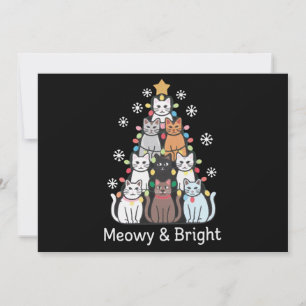 Cats Christmas Tree Meowy Bright Cute Xmas  Holiday Card