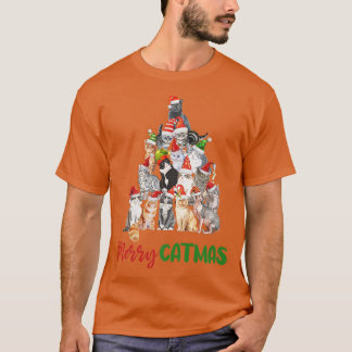 Cats Christmas Tree Santa Kitties Lover Owner Wint T-Shirt