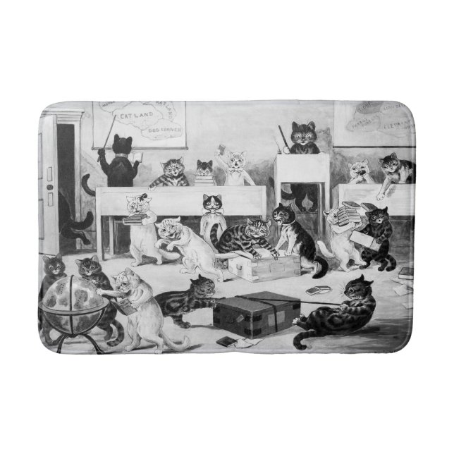 Cats Classroom Discipline, Louis Wain Bath Mat (Front)