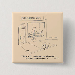 Cats Clawing Furniture 15 Cm Square Badge