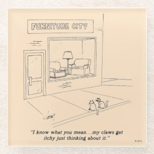 Cats Clawing Furniture Glass Coaster