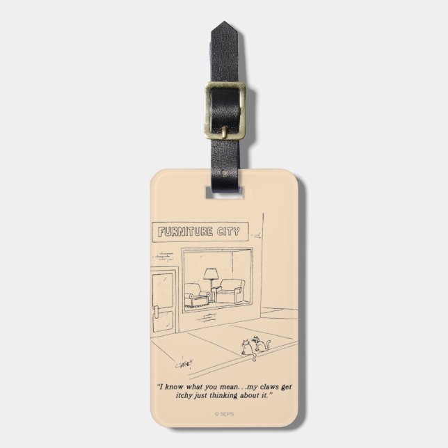Cats Clawing Furniture Luggage Tag (Front Vertical)