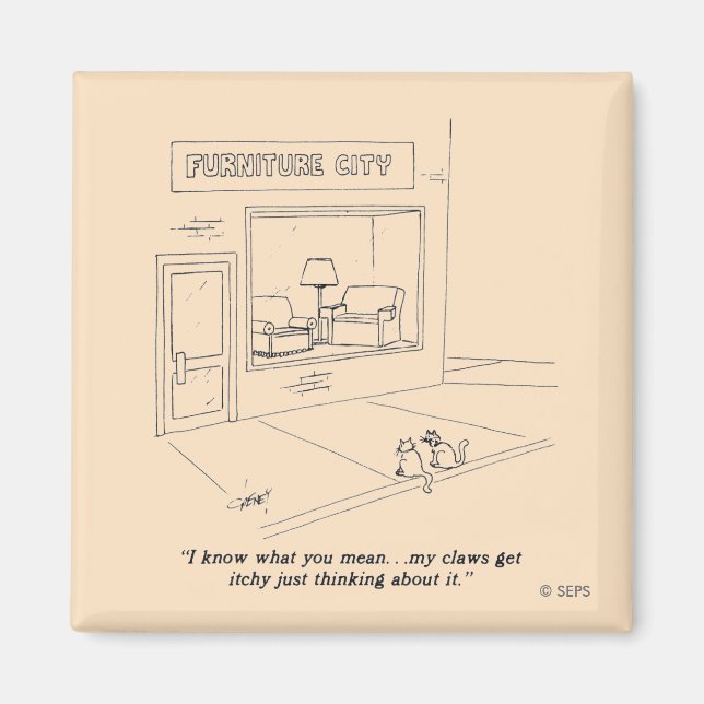 Cats Clawing Furniture Magnet (Front)