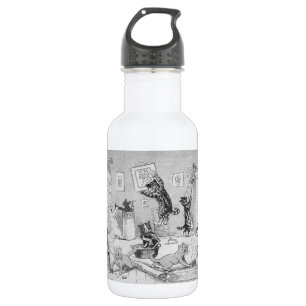 Cats Cleaning in Spring, Louis Wain 532 Ml Water Bottle