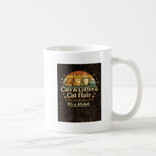 Cats Coffee and Cat Hair Funny Cat design Mug