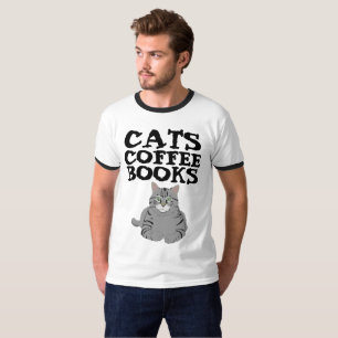 CATS COFFEE BOOKS T-shirts
