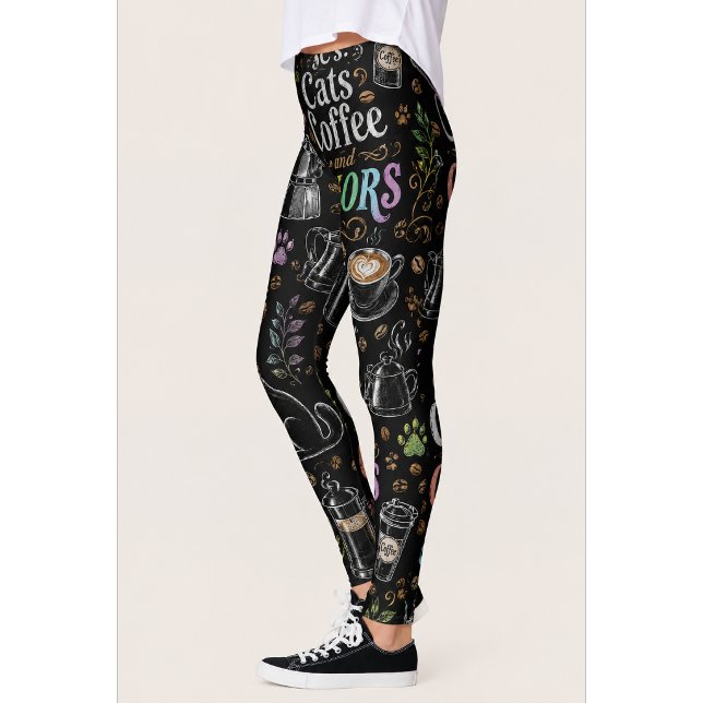 Cats & Coffee Coffee Lover Leggings (Creator Uploaded)