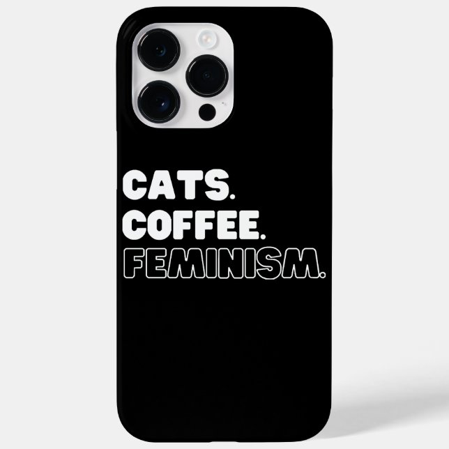 Cats Coffee Feminism Case-Mate iPhone Case (Back)