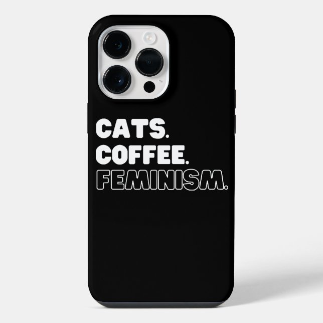 Cats Coffee Feminism iPhone Case (Back)