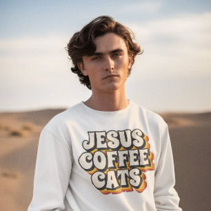CATS COFFEE JESUS CAT T-SHIRTS 