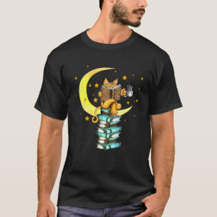 Cats Coffee Reading Kat Books Read Stubenter Kitte T-Shirt