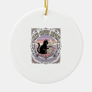 Cats Coffee Repeat Cat Tea Leaves Coffee Fortune R Ceramic Tree Decoration