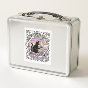 Cats Coffee Repeat Cat Tea Leaves Coffee Fortune R Metal Lunch Box