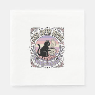 Cats Coffee Repeat Cat Tea Leaves Coffee Fortune R Napkin
