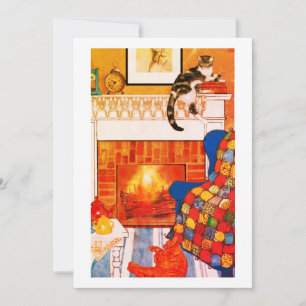 Cats Cozy Scene Blank Note Card