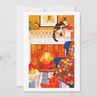 Cats Cozy Scene Blank Note Card