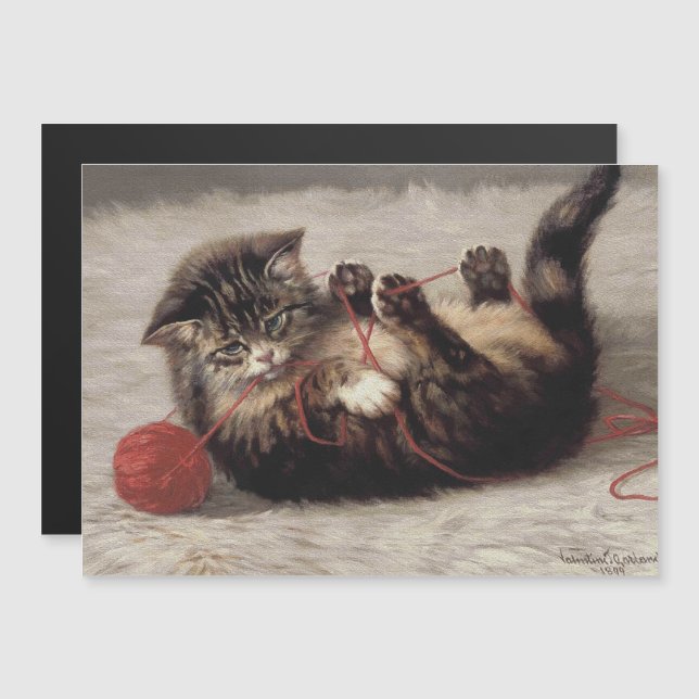 Cat's Cradle, A Cat Playing Ball of Yarn (Front/Back)