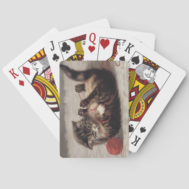 Cat's Cradle, A Cat Playing Ball of Yarn Cards (Back)