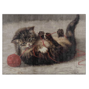 Cat's Cradle, A Cat Playing Ball of Yarn Cutting Board