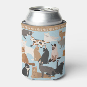 Cats Cute Blue Cat Lover Can Cooler
