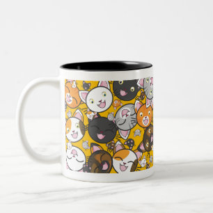Cats Cute Kitty Kitties Kitten Adorable Feline Two-Tone Coffee Mug