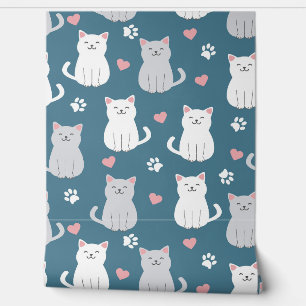 Cats Cute Pattern Background Wallpaper