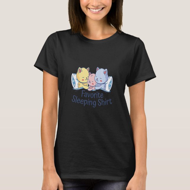 Cats Cute Sleeping Kitty Funny Cat Pets Kitten Lov T-Shirt (Front)