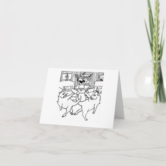 Cats Dance Thank You Card (Front)