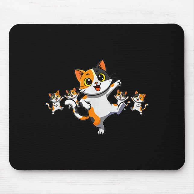 Cats Dancing Funny Cat Lover For Women Kitty Graph Mouse Mat (Front)