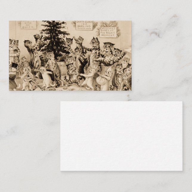 Cats Decorating Christmas Tree by Louis Wain Business Card (Front/Back)