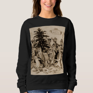 Cats Decorating Christmas Tree by Louis Wain Sweatshirt