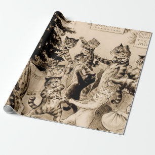 Cats Decorating Christmas Tree By Louis Wain Wrapping Paper