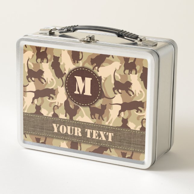 Cats Desert Camouflage Metal Lunch Box (Front)
