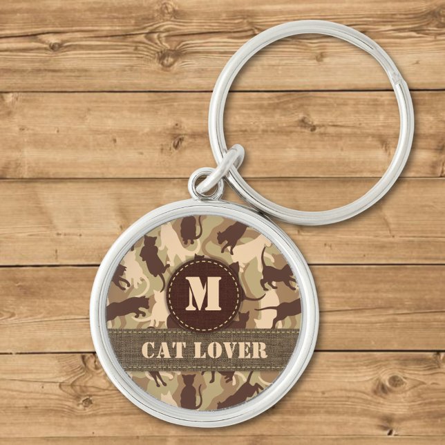 Cats Desert Camouflage Monogram Keychain (Creator Uploaded)