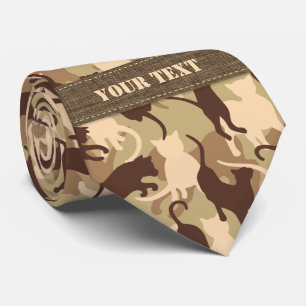 Cats Desert Camouflage Tie