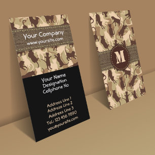Cats Desert Camouflage Vertical Business Card