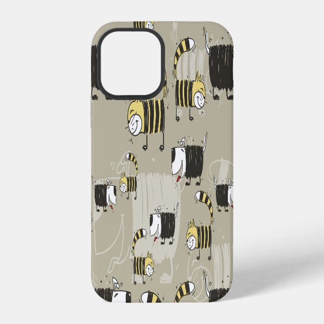 Cats & Dogs: Funny Seamless Texture iPhone Case (Back)