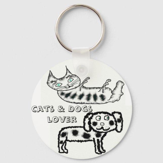 Cats & Dogs lover Key Ring (Front)