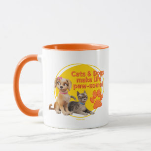 Cats & Dogs Make Life Paw-some! Mug
