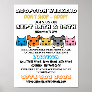 Cats & Dogs, Pet Adoption Event Advertising Poster