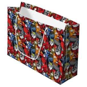 Cats & Dogs Scooter Pattern Large Gift Bag