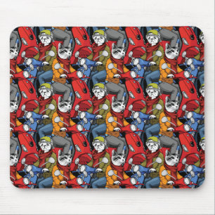 Cats & Dogs Scooter Pattern Mouse Mat