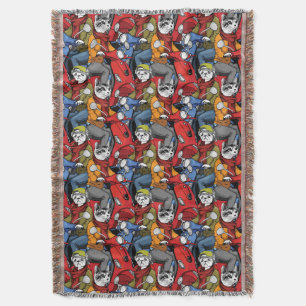 Cats & Dogs Scooter Pattern Throw Blanket