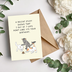 Cats Don't Care Humourous Birthday Card