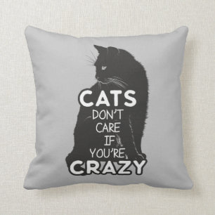 Cats Don't Care if You're Crazy Cushion
