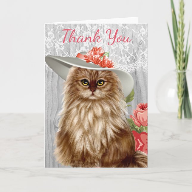 Cats dressed in hats thank you card (Front)