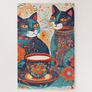 cats drink coffee puzzle