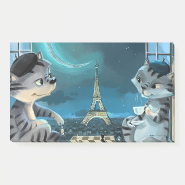 Cats Eiffel Tower - Night Notes 10" x 6"  (Front)