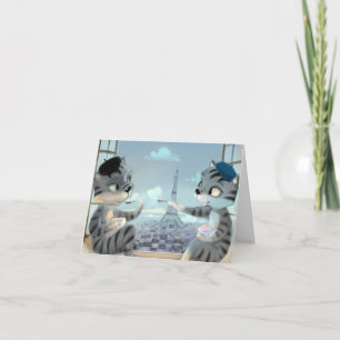 Cats & Eiffel Tower – Paris Card (Var)