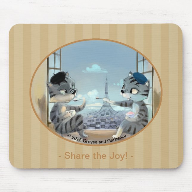 Cats & Eiffel Tower – Paris Joy Mouse Pad (Front)